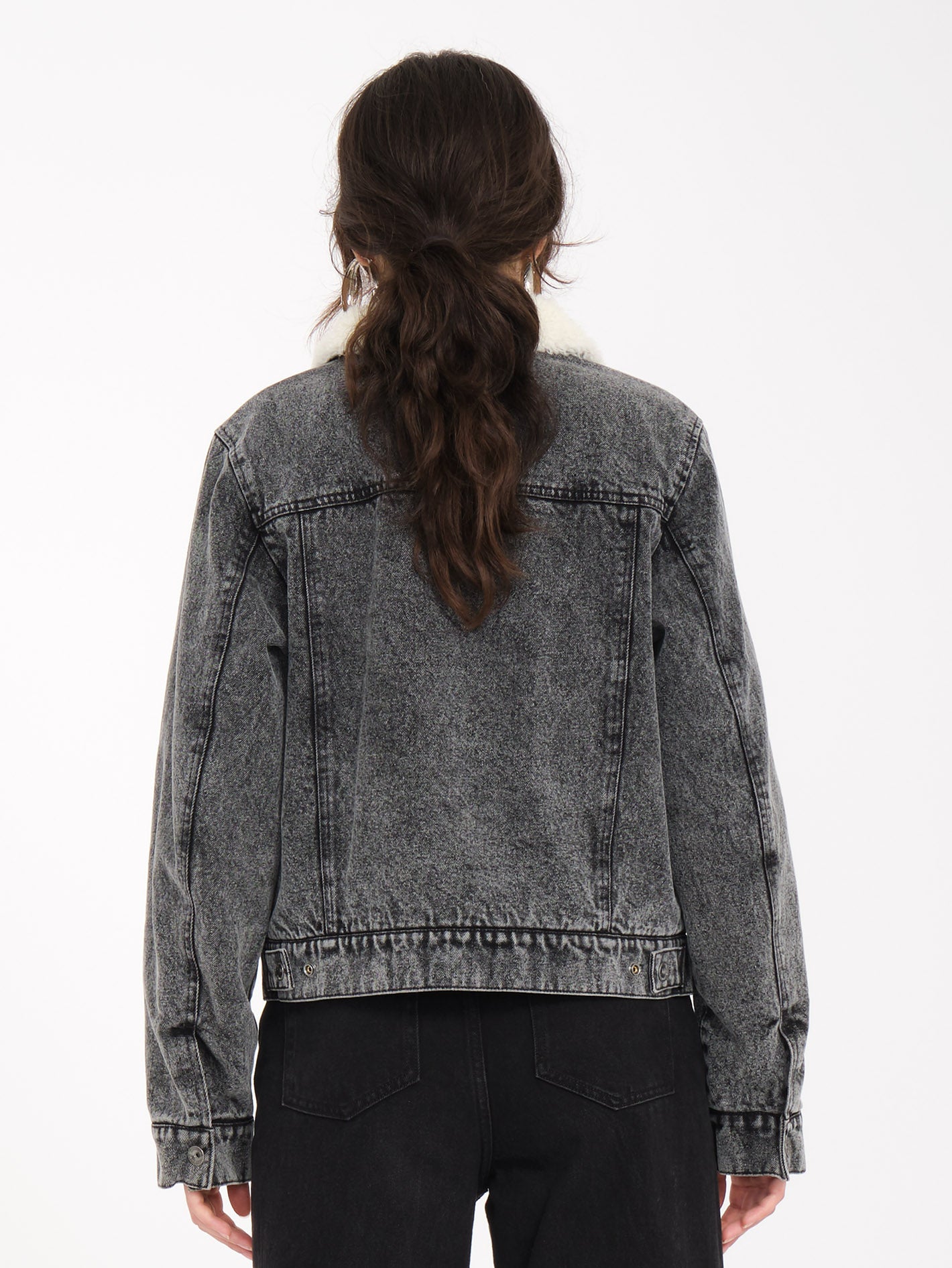 Volcom black denim jacket cheap