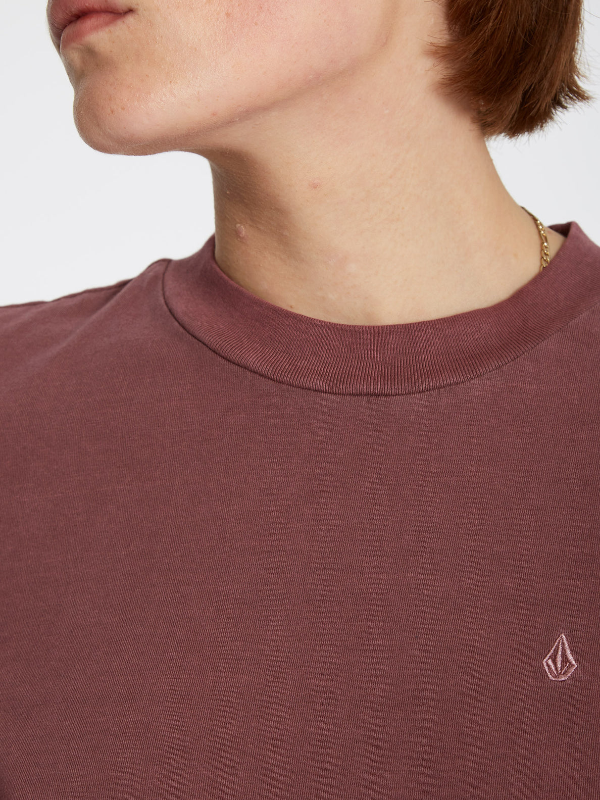 Solid Stone T-shirt - BURGUNDY (B3512204_BUR) [2]