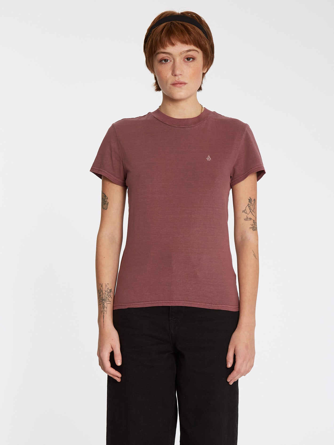 Solid Stone T-shirt - BURGUNDY