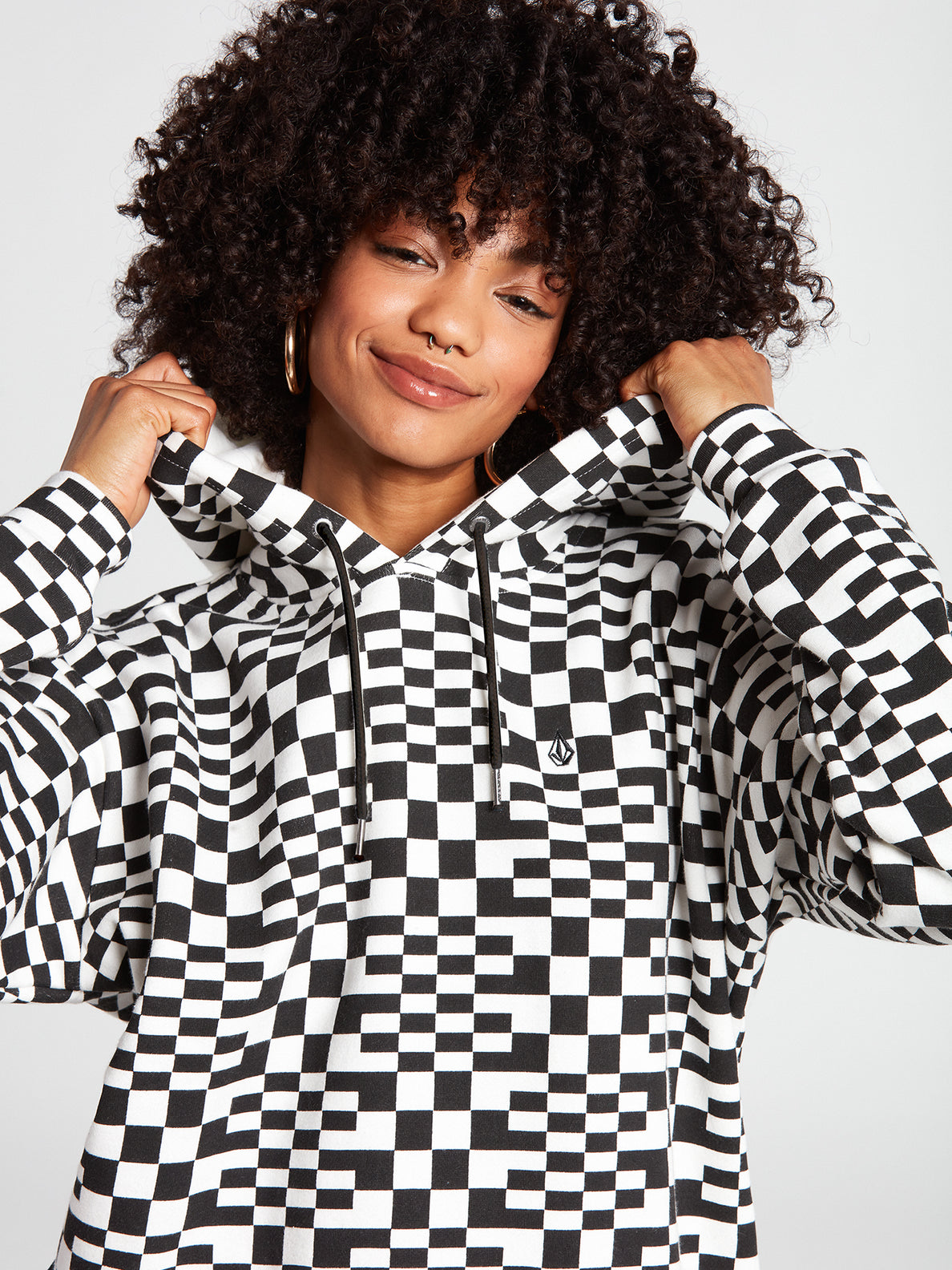 White checkered hotsell hoodie