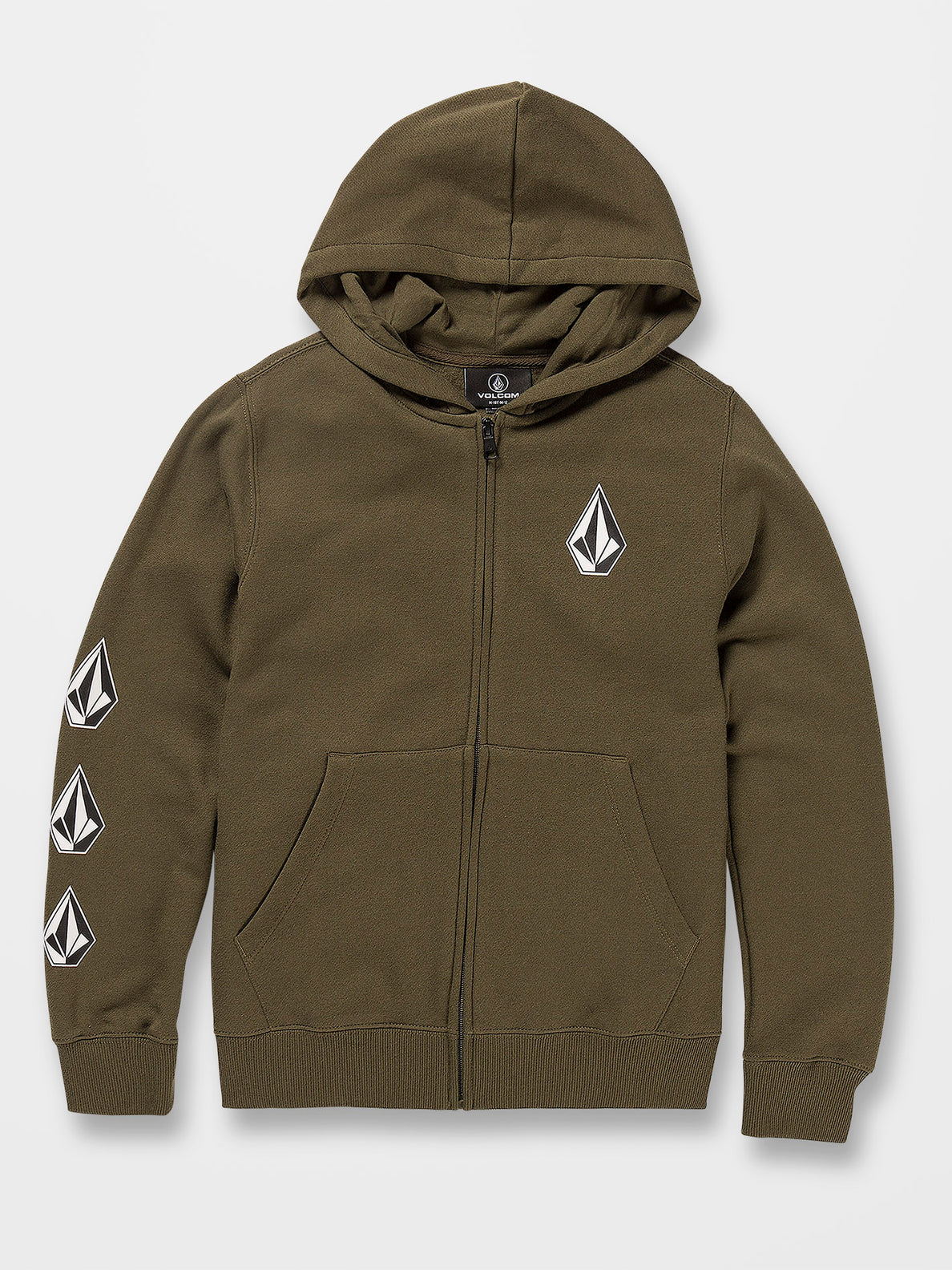 Iconic Stone Zip Hoodie - MILITARY - (KIDS) (C4832230_MIL) [F]