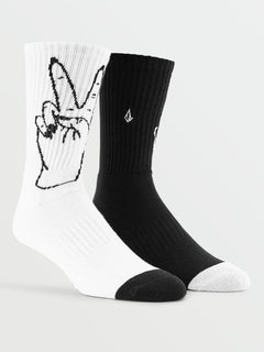 Vibes Socks - WHITE BLACK