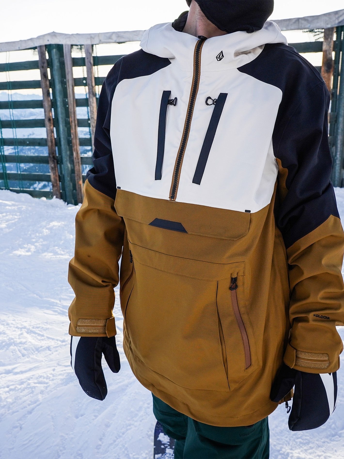 Volcom brighton pullover jacket caramel 2025