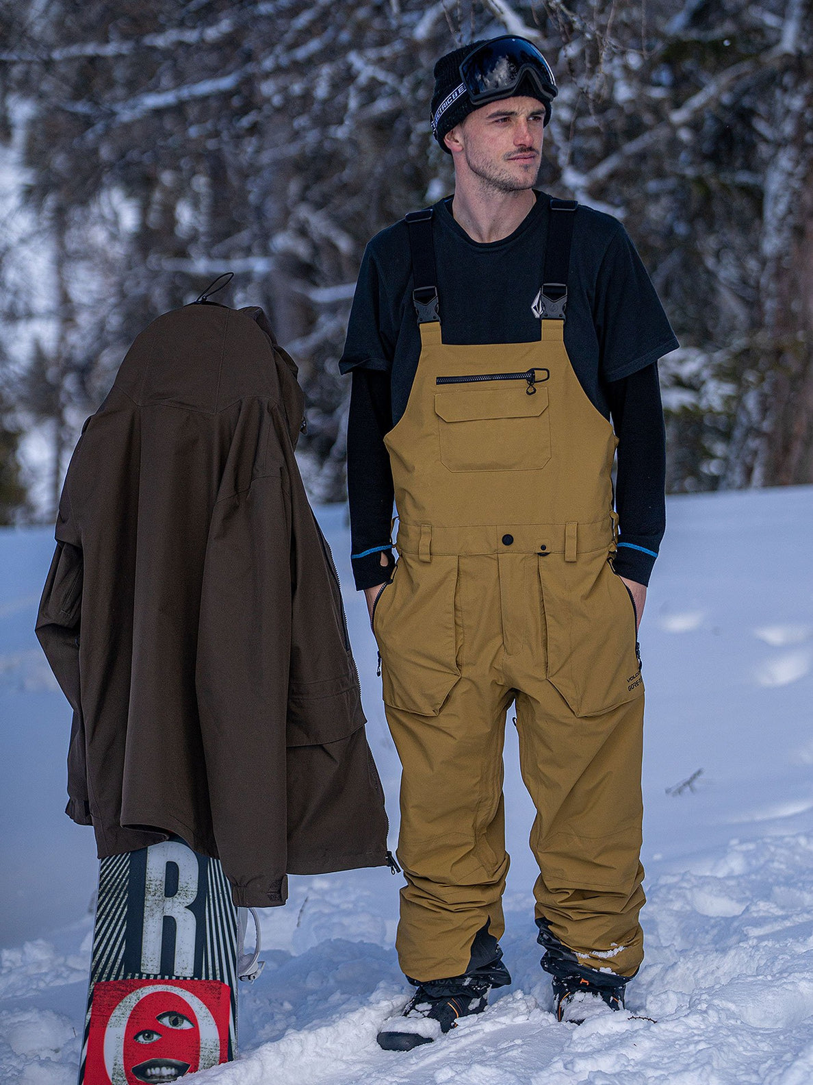 Rain Gore Bib Overall Burnt Khaki Volcom Europe