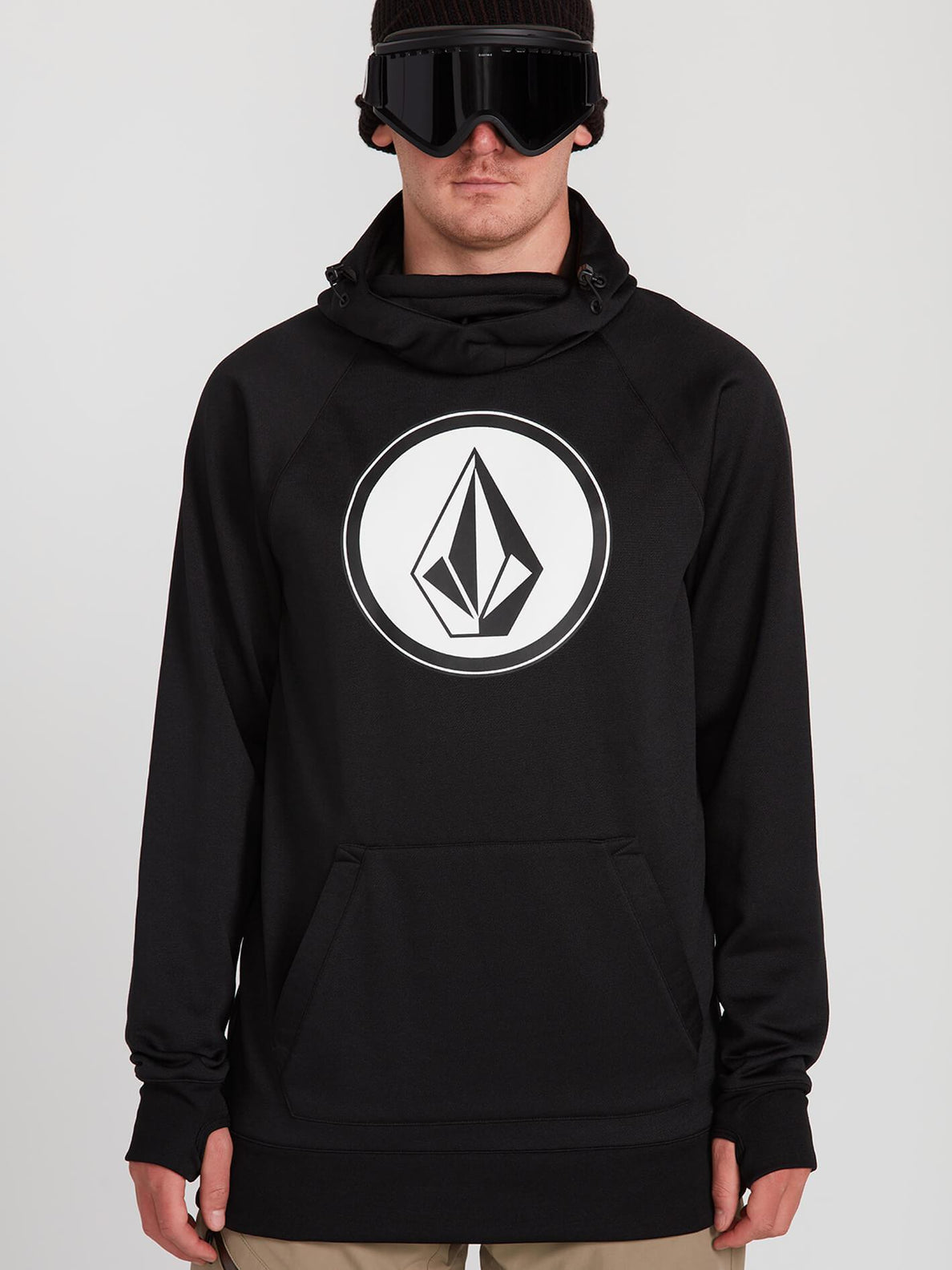 Mens Hydro Riding Hoodie Black Stripe Volcom Europe