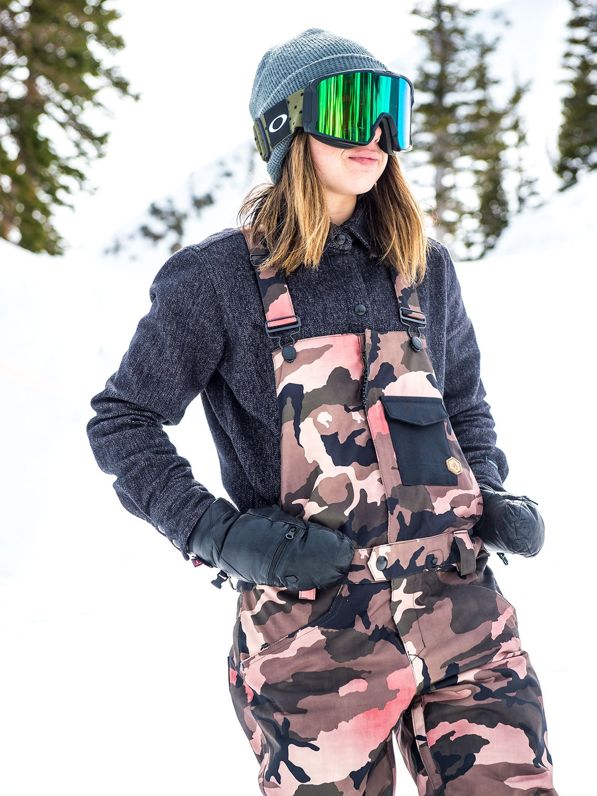 Womens Swift Bib Overall - Faded Army