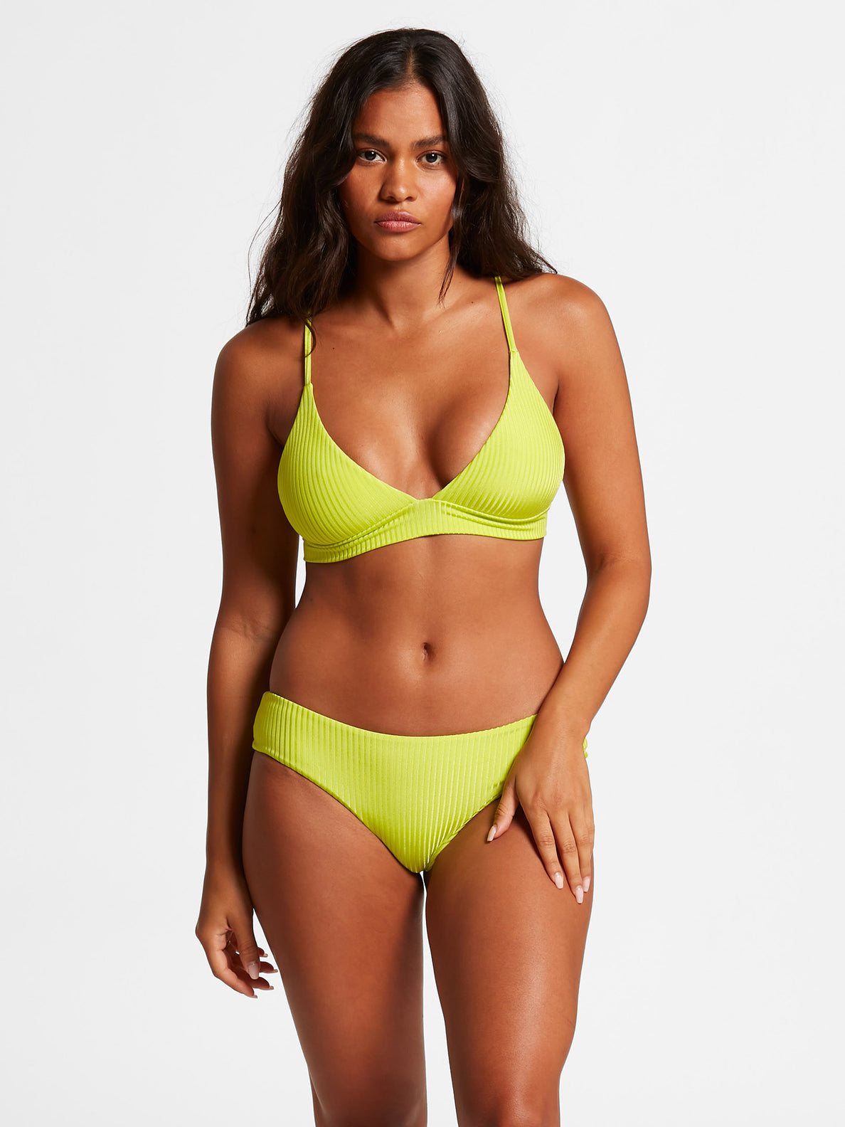 Simply Rib Triangle Bikini Top - Lime – Volcom Europe