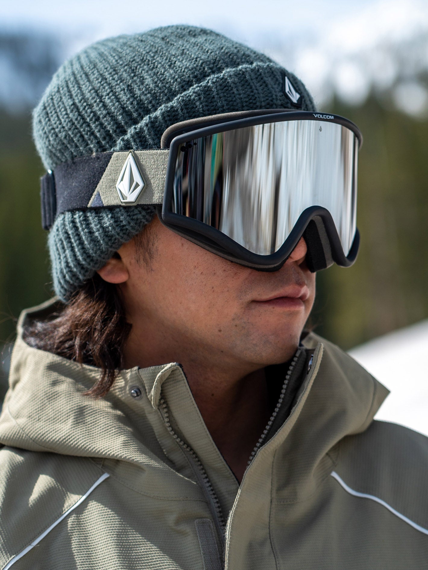volcom yae goggles Yae Lt Military/Black Goggle (+ Bonus Lens - Yellow) - SILVER CHROME - Unisex